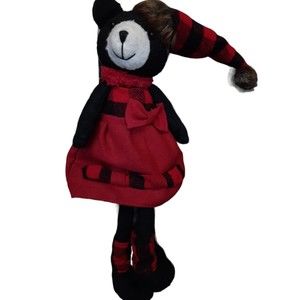 Brown Bear with Red Winter Attire Plush